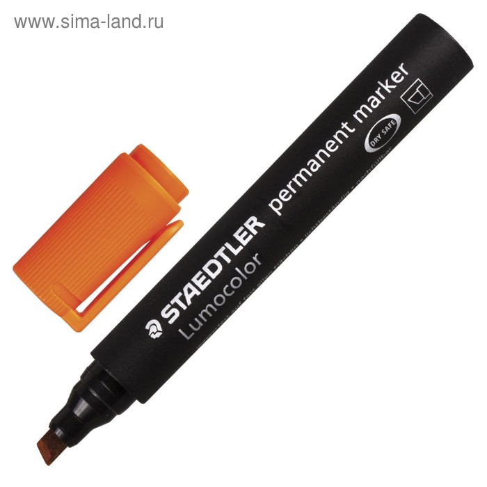 Маркер перманентный скошенный 2.0-5.0 мм Staedtler Lumocolor, оранжевый - Фото 1