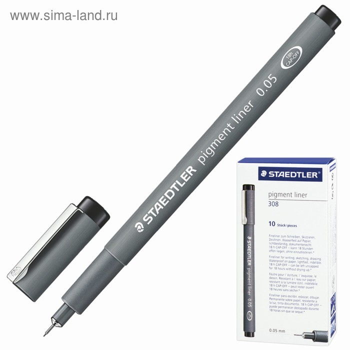 Ручка капиллярная Staedtler 0,05 мм, линер, чернила чёрные 308 005-9 - Фото 1