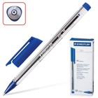 Ручка шариковая Staedtler Ball, узел 0.5 мм, трёхгранная, чернила синие, корпус прозрачный 432 M-3 - Фото 1