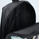 Рюкзак молодёжный, отдел на молнии, 2 наружных кармана, цвет чёрный - Фото 5