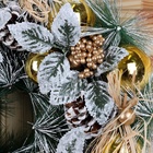 Венок новогодний d=34 см «Зимнее волшебство. Шишки и листья», в снегу - Фото 3