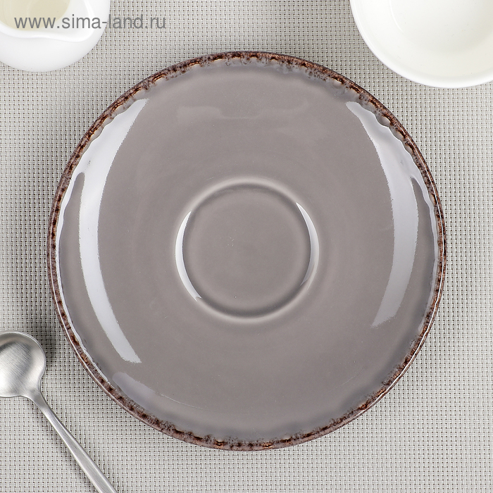 Блюдце d=16,4 см Cappuccino Fortuna, цвет серый - Фото 1