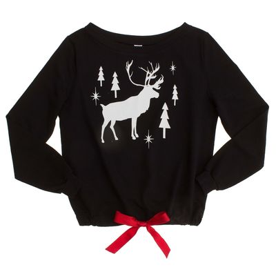 Толстовка женская KAFTAN "Новый год!", чёрный, размер 50-52, 100% хлопок