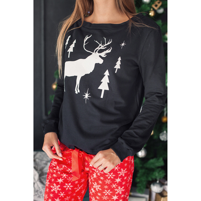 Толстовка женская KAFTAN "Новый год!", чёрный, размер 50-52, 100% хлопок