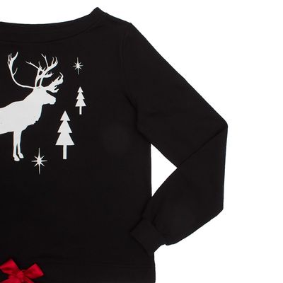 Толстовка женская KAFTAN "Новый год!", чёрный, размер 50-52, 100% хлопок