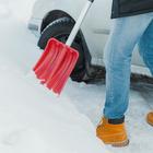 Лопата автомобильная пластиковая, ковш 240×300 мм, с алюминиевой планкой, алюминиевый черенок, 72-85 см, МИКС - Фото 8