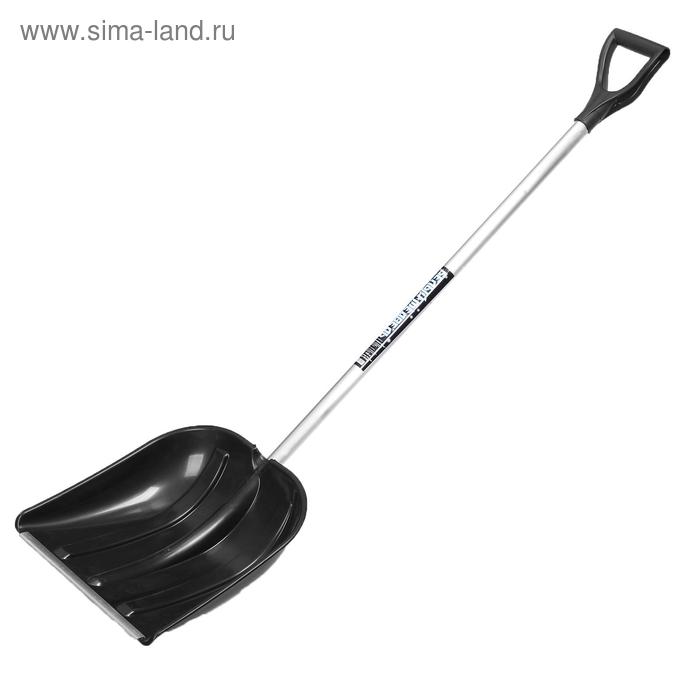 Лопата пластиковая, ковш 420×410 мм, с алюминиевой планкой, алюминиевый черенок, «Белый Медведь» - Фото 1