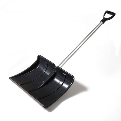 Лопата для уборки снега, пластиковый ковш 480×360 мм, алюминиевая планка, алюминиевый черенок, «Циклон»