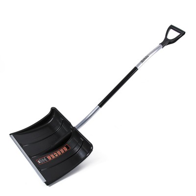 Лопата для уборки снега, пластиковый ковш 500×375 мм, алюминиевая планка, алюминиевый черенок, терморукав, с ручкой