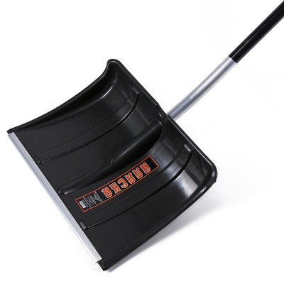 Лопата для уборки снега, пластиковый ковш 500×375 мм, алюминиевая планка, алюминиевый черенок, терморукав, с ручкой