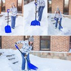 Лопата для уборки снега, пластиковый ковш 400×525 мм, алюминиевая планка, алюминиевый черенок, с ручкой - Фото 11