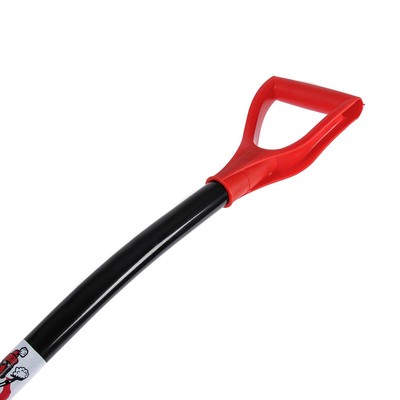 Лопата для уборки снега, пластиковый ковш 340×500 мм, оцинкованная планка, алюминиевый черенок, с ручкой