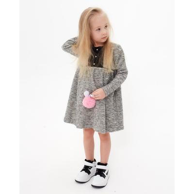 Платье для девочки «Крем и карамель» цвет серый/белый, рост 116 см