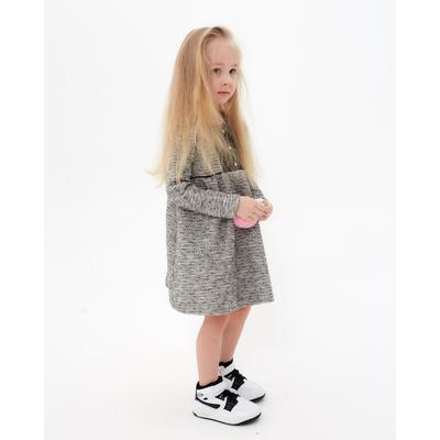 Платье для девочки «Крем и карамель» цвет серый/белый, рост 116 см