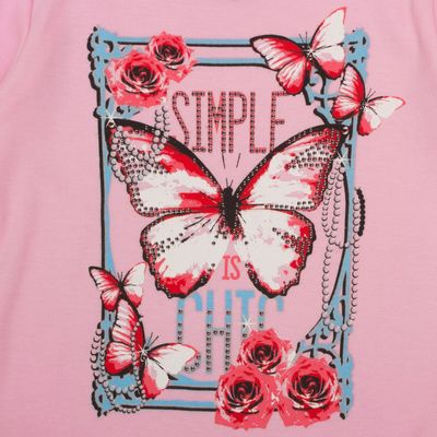 Платье для девочки "Дефиле", рост 98 см (52), цвет розовый, принт цветы ДПД421067н