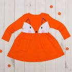 Платье для девочки "Милые зверушки", рост 74 см (48), цвет оранжевый, принт лисичка - Фото 1