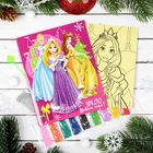 Фреска-открытка "Яркого Нового года!" Принцессы + 9 цветов песка по 2 гр, блестки 2 гр, - Фото 1