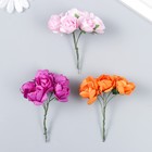 Декор для творчества "Чайные розы" (набор-букет 6 цветков) 9,5 см d=3 см МИКС - Фото 1
