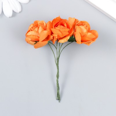 Декор для творчества "Чайные розы" (набор-букет 6 цветков) 9,5 см d=3 см МИКС