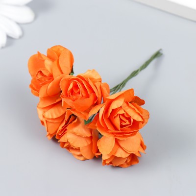 Декор для творчества "Чайные розы" (набор-букет 6 цветков) 9,5 см d=3 см МИКС