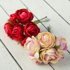 Декор для творчества "Нежные розы" (набор-букет 6 цветков) 12 см d=3,5 см МИКС - Фото 3