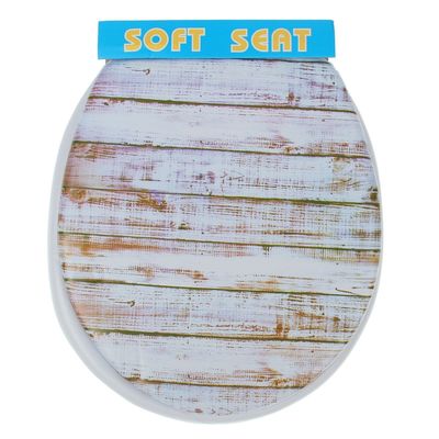 Сиденье для унитаза с крышкой «Дерево», 40×37 см, мягкое