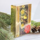 Свеча новогодняя с подсвечником «Золотые шары и шишки», набор 4 шт., 3.5×15×11 см - Фото 3