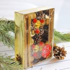 Свеча новогодняя с подсвечником «Золотые шары», набор 4 шт., 4×13×17 см - Фото 3