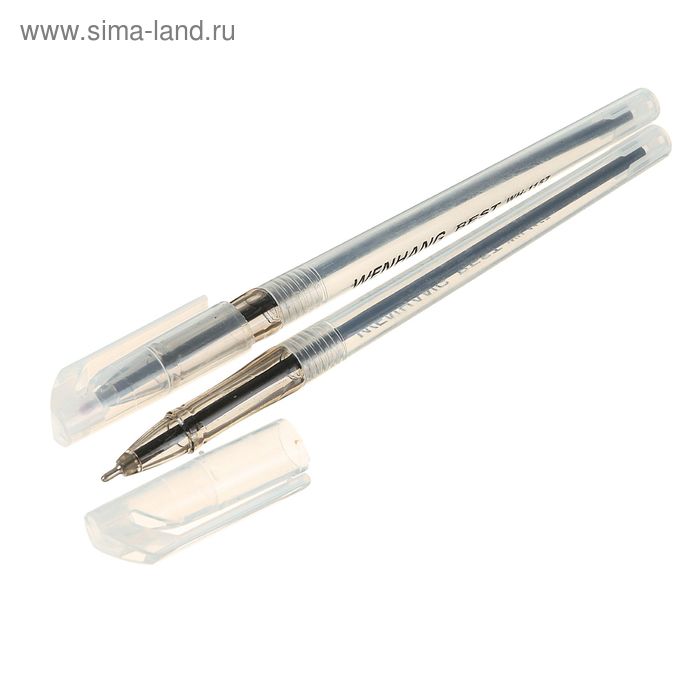 Ручка шариковая, 0.5 мм, стержень чёрный, корпус прозрачный - Фото 1