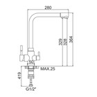 Смеситель для кухни Accoona A5179-4F, с выходом для питьевой воды, латунь, черный - Фото 7