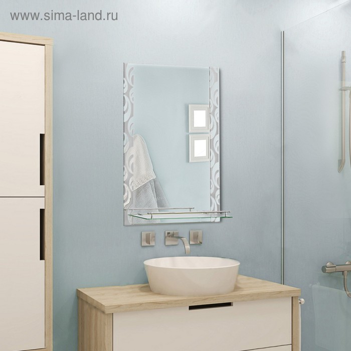 Зеркало в ванную комнату 80×60 см "Ассоona A626", 1 полка - Фото 1