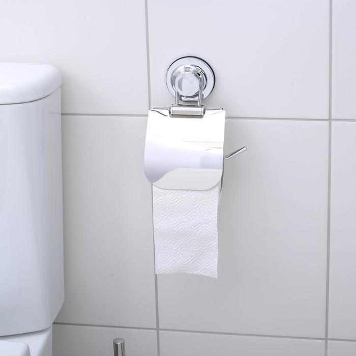 Держатель для туалетной бумаги на вакуумной присоске Accoona A11405, цвет хром - фото 1899545512