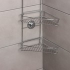 Полка угловая 3-х ярусная Accoona, A11473-3, 20×30×57 см, на вакуумных присосках, цвет хром 2619264 - фото 16356574