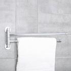 Держатель для полотенец с двумя поворотными панелями Accoona A121-2, хром - Фото 4