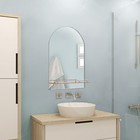 Зеркало в ванную комнату Ассоona A620, 1 полка, с золотой полоской - Фото 2