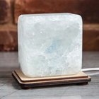 Соляной светильник "Квадратик", малый 8 х 8 х 6 см, цвет синий, цельный кристалл - Фото 2