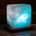 Соляной светильник "Квадратик", малый 8 х 8 х 6 см, цвет синий, цельный кристалл - Фото 1