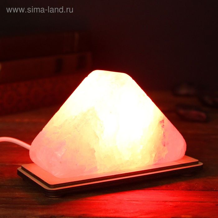 Соляной светильник "Треугольник малый", цветной, красный, цельный кристалл - Фото 1