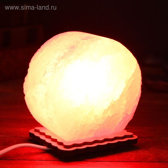 Соляной светильник "Круг", цвет красный, 8 х 8 х 6 см, цельный кристалл - Фото 1