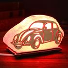 Соляной светильник "Машина", малый 17 х 9 х 6 см, цвет красный, деревянный декор, цельный кристалл - Фото 1