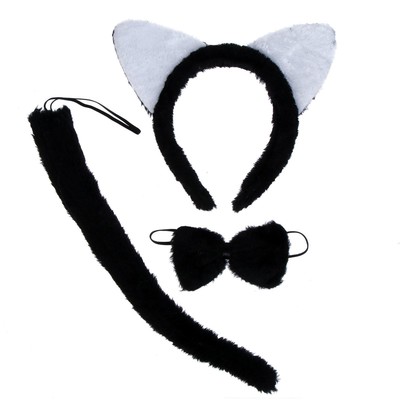 Карнавальный набор «Белые ушки»: ободок, бант, хвост
