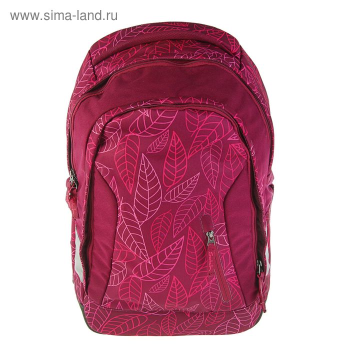 Рюкзак молодёжный, эргономичная спинка, Ergobag, 46 х 31 х 18 см, Satch Sleek, для девочки, Purpure Leaves, для мальчика - Фото 1