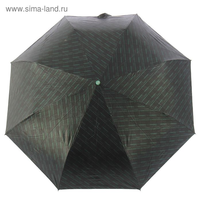 Зонт полуавтоматический "Полоски", R=50см, цвет зелёный - Фото 1