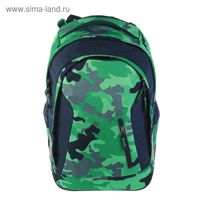 Рюкзак молодёжный, эргономичная спинка, Ergobag, 46 х 31 х 18 см, Satch Sleek Green Camou - Фото 1