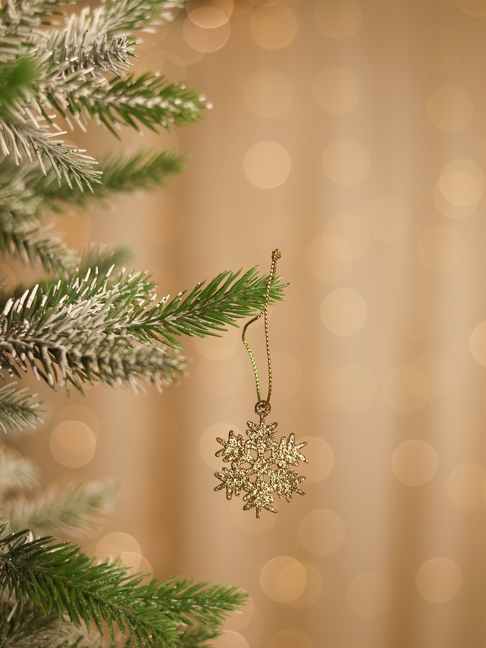 Ёлочные игрушки набор 6 шт. «Зимнее волшебство. Снежинка», d=3.5 см, МИКС - Фото 1