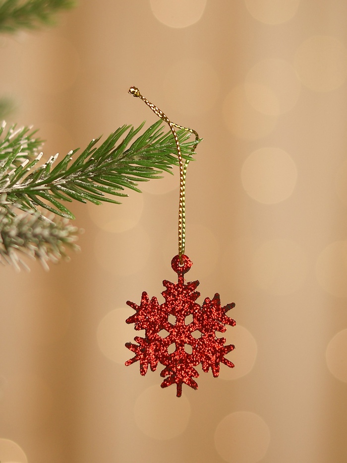 Ёлочные игрушки набор 6 шт. «Зимнее волшебство. Снежинка», d=3.5 см, МИКС - Фото 1