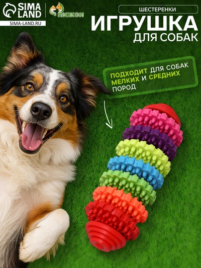 Игрушка жевательная суперпрочная «Шестеренки», 7 колец, 14 см