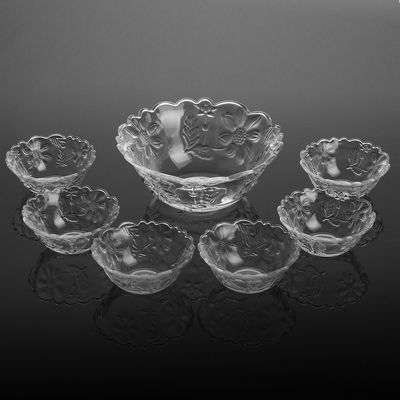 Набор салатников "Цветение", 7 шт: 1 шт 1,2 л (22х9 см), 6 шт 250 мл (12х5 см)