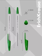 Ручка шариковая Erich Krause. R-301 Classic Stick, зелёный стержень, узел 1 мм - Фото 2