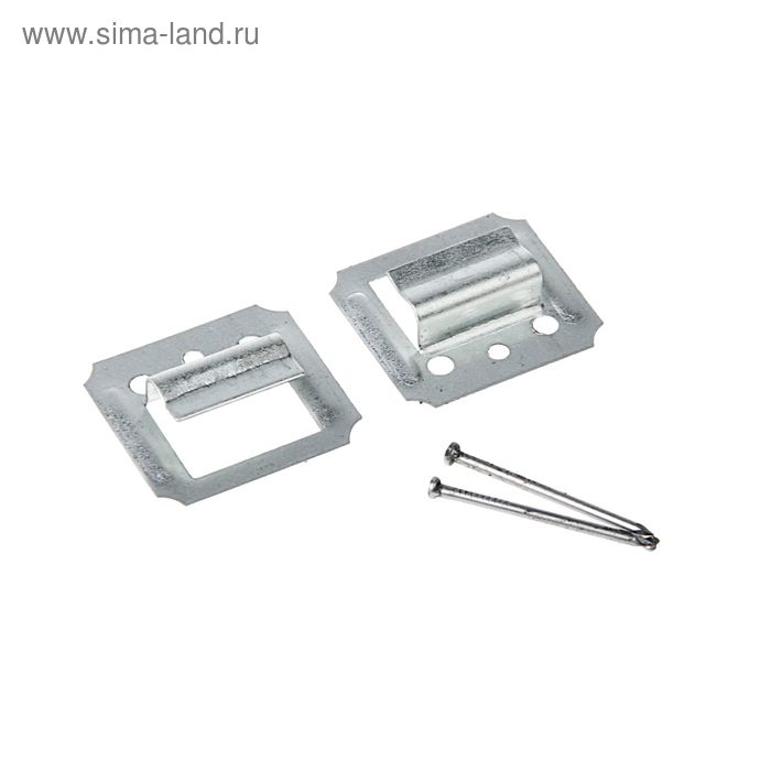 Кляймер ЛОМ, №4, оцинкованный, с гвоздями, 100 шт - Фото 1